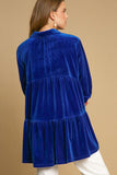 MQTIME  -  Umgee Button Down Tiered Back High Low Shirt