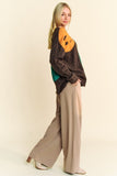 MQTIME  -    Contrast Smile Round Neck Oversize Sweater