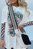 MQTIME  -  Checkered Mock Neck Long Sleeve Blouse