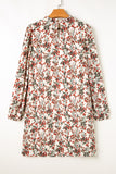 MQTIME  -  Floral Round Neck Long Sleeve Dress