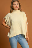 MQTIME  -  Solid Color Mock Neck Short Sleeve Top