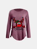 MQTIME  -  Full Size Reindeer Round Neck Long Sleeve T-Shirt