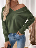 MQTIME  -  Perfee Twisted V-Neck Long Sleeve Sweatshirt