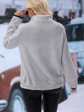 MQTIME  -  Half Zip Long Sleeve Furry Sweatshirt