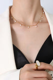 MQTIME  -  Gold-Plated Titanium Steel Pearl Necklace
