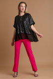 MQTIME  -   Sequin Half Sleeve Layered Blouse