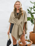 MQTIME  -  Fuzzy Trim Open Front Poncho