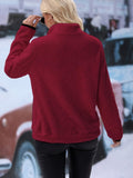 MQTIME  -  Half Zip Long Sleeve Furry Sweatshirt