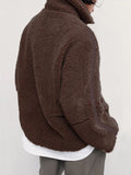 MQTIME  -   Zip Up Turtleneck Long Sleeve Plush Jacket