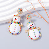 MQTIME  -  Rhinestone Snowman Earrings