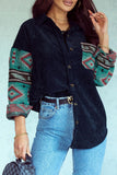 MQTIME  -  Pocketed Geometric Collared Neck Shacket