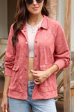 MQTIME  -  Snap Down Flap Pocket Long Sleeve Shacket