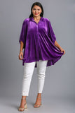 MQTIME  -  Umgee Full Size Button Down Tiered Back High Low Shirt