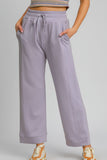 MQTIME  -  Umgee Drawstring Elastic Waist Wide Leg Pants