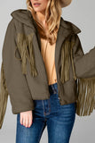 MQTIME  -  Fringed Zip Up Fleece Jacket