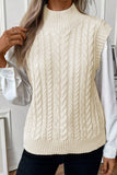 MQTIME  -  Cable Knit Turtleneck Sweater Vest