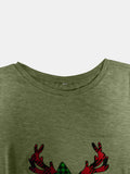 MQTIME  -  Full Size Reindeer Round Neck Long Sleeve T-Shirt
