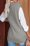 MQTIME  -  Cable-Knit V-Neck Sweater Vest