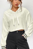 MQTIME  -   Drawstring Drop Shoulder Long Sleeve Hoodie