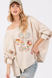 MQTIME  -  SAGE + FIG Flower Patch Dropped Shoulder Oversize Top