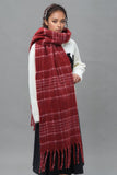 MQTIME  -  Fringe Plaid Thermal Scarf
