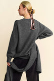 MQTIME  -   V-Neck Dropped Shoulder Sweater with Scarf Set