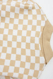MQTIME  -  Checkered Collared Neck Long Sleeve Sweater