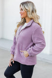 MQTIME  -  Snap Down Long Sleeve Sherpa Jacket