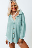 MQTIME  -   Waffle-Knit Collared Neck Long Sleeve Shirt