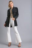 MQTIME  -  Umgee Raw Hem Button Down Denim Jacket with Chest Pockets