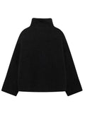 MQTIME  -   Zip Up Turtleneck Long Sleeve Plush Jacket
