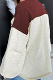 MQTIME  -  Pocketed Contrast Collared Neck Jacket
