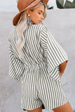 MQTIME  -  Bow Striped Kimono Sleeve Romper