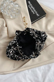 MQTIME  -  Sequin Chain Drawstring Bucket Bag
