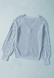 MQTIME  -  Openwork V-Neck Button Up Cardigan