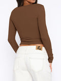 MQTIME  -  Button Down Long Sleeve Top