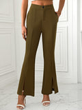 MQTIME  -  Slit Flare Pants with Pockets