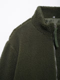 MQTIME  -   Turtleneck Zip Up Long Sleeve Plush Jacket