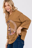 MQTIME  -  SAGE + FIG Floral Peace Patch Round Neck Top