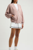 MQTIME  -  Contrast Trim V Neck Button Up Cardigan