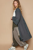 MQTIME  -  POL Flower Lace Trim Open Front Longline Cardigan