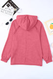 MQTIME  -  Exposed Seam Zip Up Long Sleeve Drawstring Hoodie
