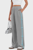 MQTIME  -  Elastic Waist Wide Leg Pants with Pockets