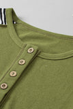 MQTIME  -   Striped Exposed Seam Half Button Sweatshirt