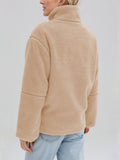 MQTIME  -   Turtleneck Zip Up Long Sleeve Plush Jacket