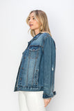 MQTIME  -  Full Size Distressed Button Up Jacket