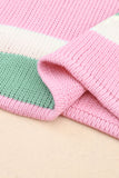 MQTIME  -  Color Block Round Neck Drop Shoulder Sweater