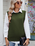 MQTIME  -  Buttoned Round Neck Sweater Vest