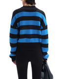MQTIME  -  Striped Button Down Drop Shoulder Cardigan