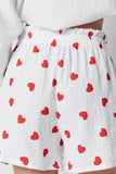 MQTIME  -  Basic Bae Heart Collared Neck Button Down Top and Shorts Set